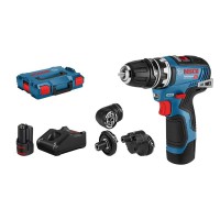 BOSCH GSR 12V-35 FC gręžtuvas - suktuvas + 4 adapteriai 2x3 Ah L-Boxx